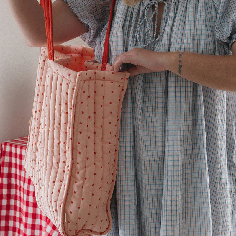Quilted Tote Bag - Strawberry - Image 4