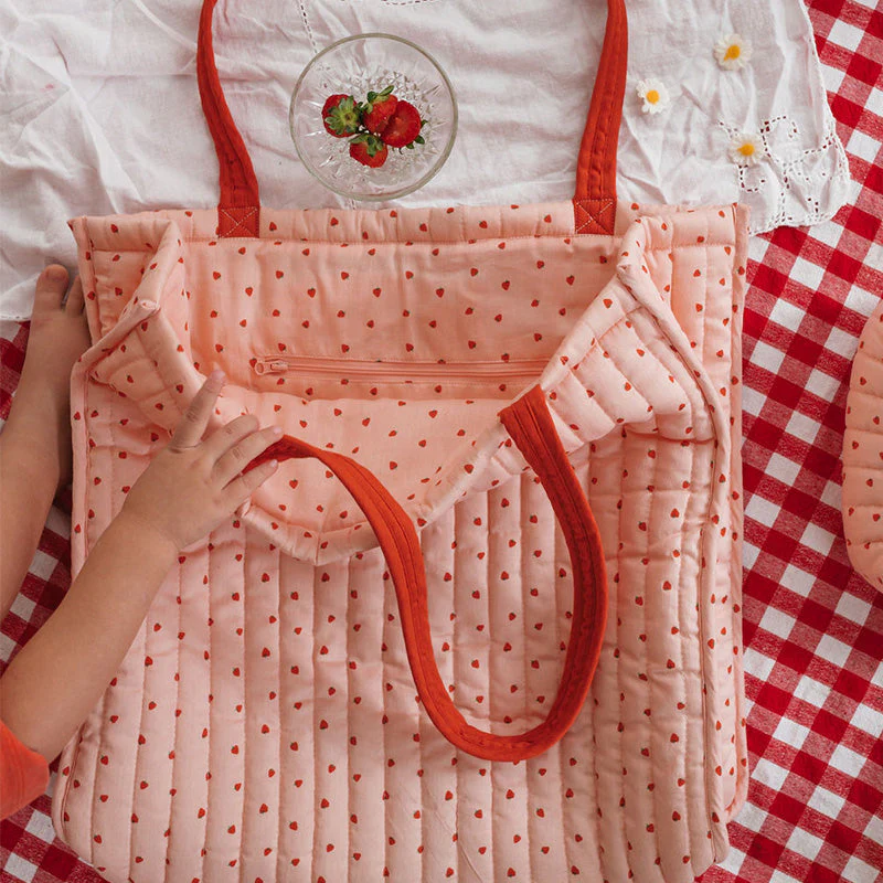 Quilted Tote Bag - Strawberry - Image 5